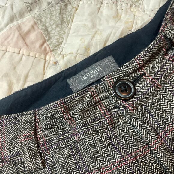 old navy vintage y2k wool lowrise micro mini brown plaid shorts size 2 - Picture 2 of 7
